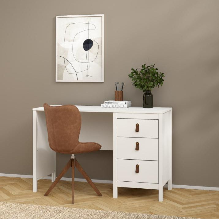 Madrid 3 Drawer Desk - White