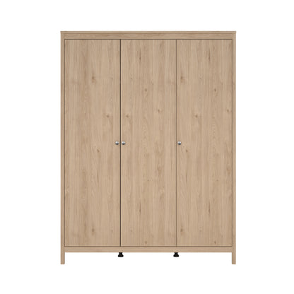 Madrid 3 Door Wardrobe - Jackson Hickory