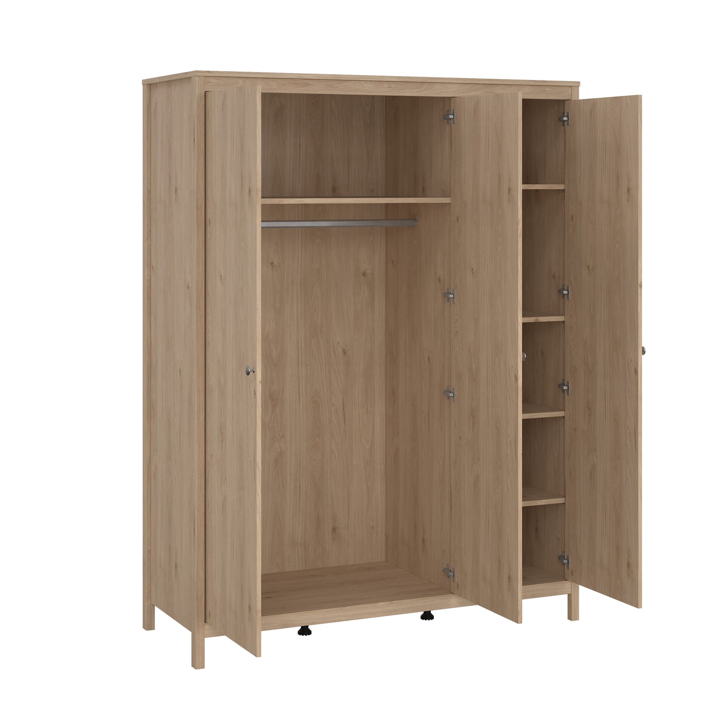 Madrid 3 Door Wardrobe - Jackson Hickory