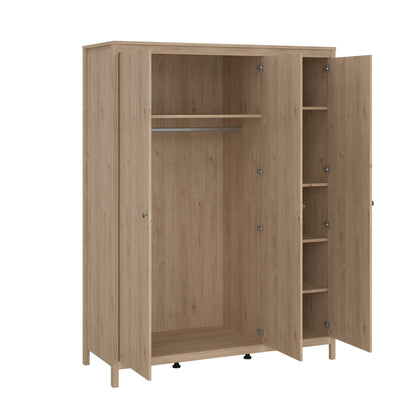 Madrid 3 Door Wardrobe - Jackson Hickory
