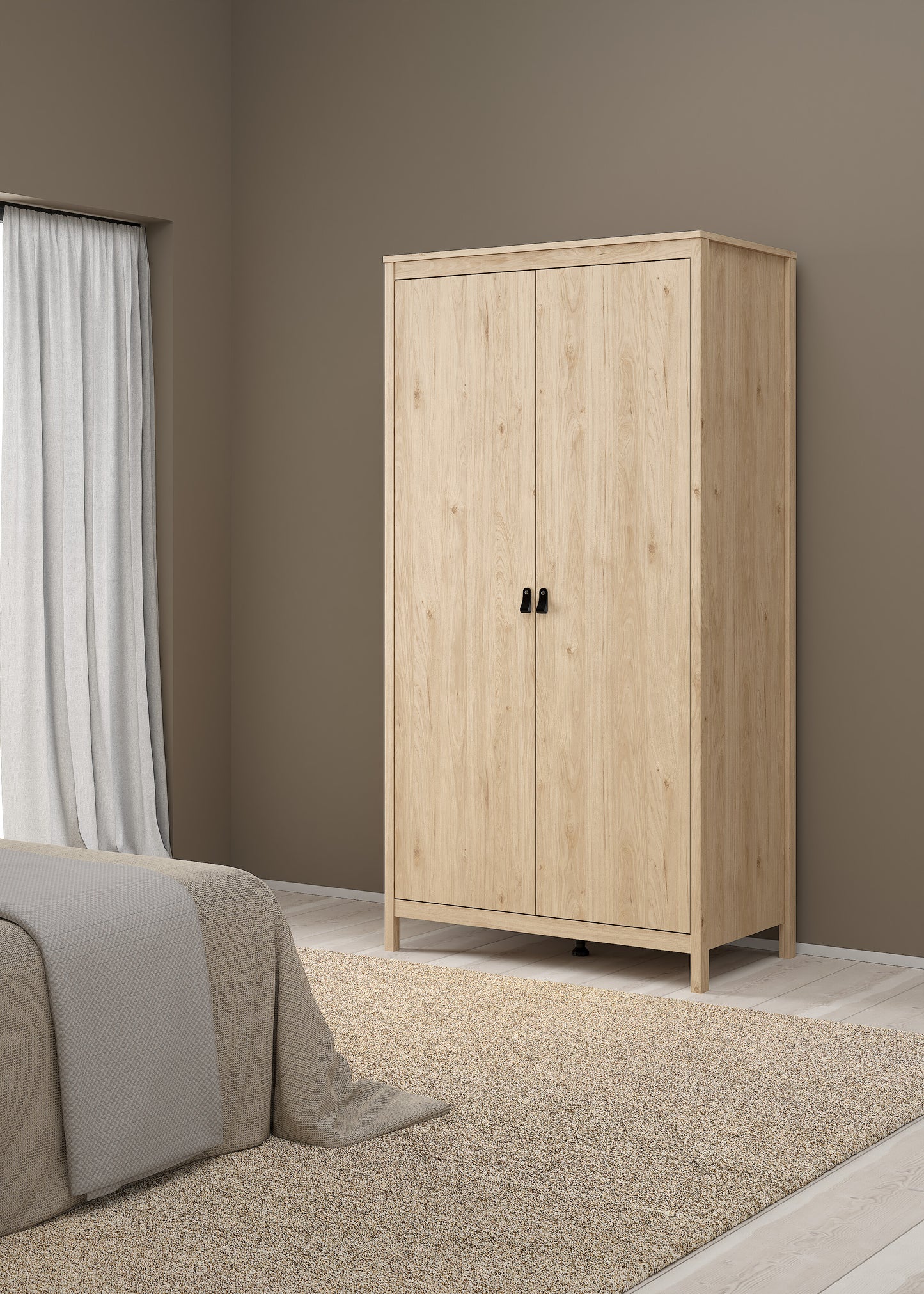 Madrid 2 Door Wardrobe - Jackson Hickory