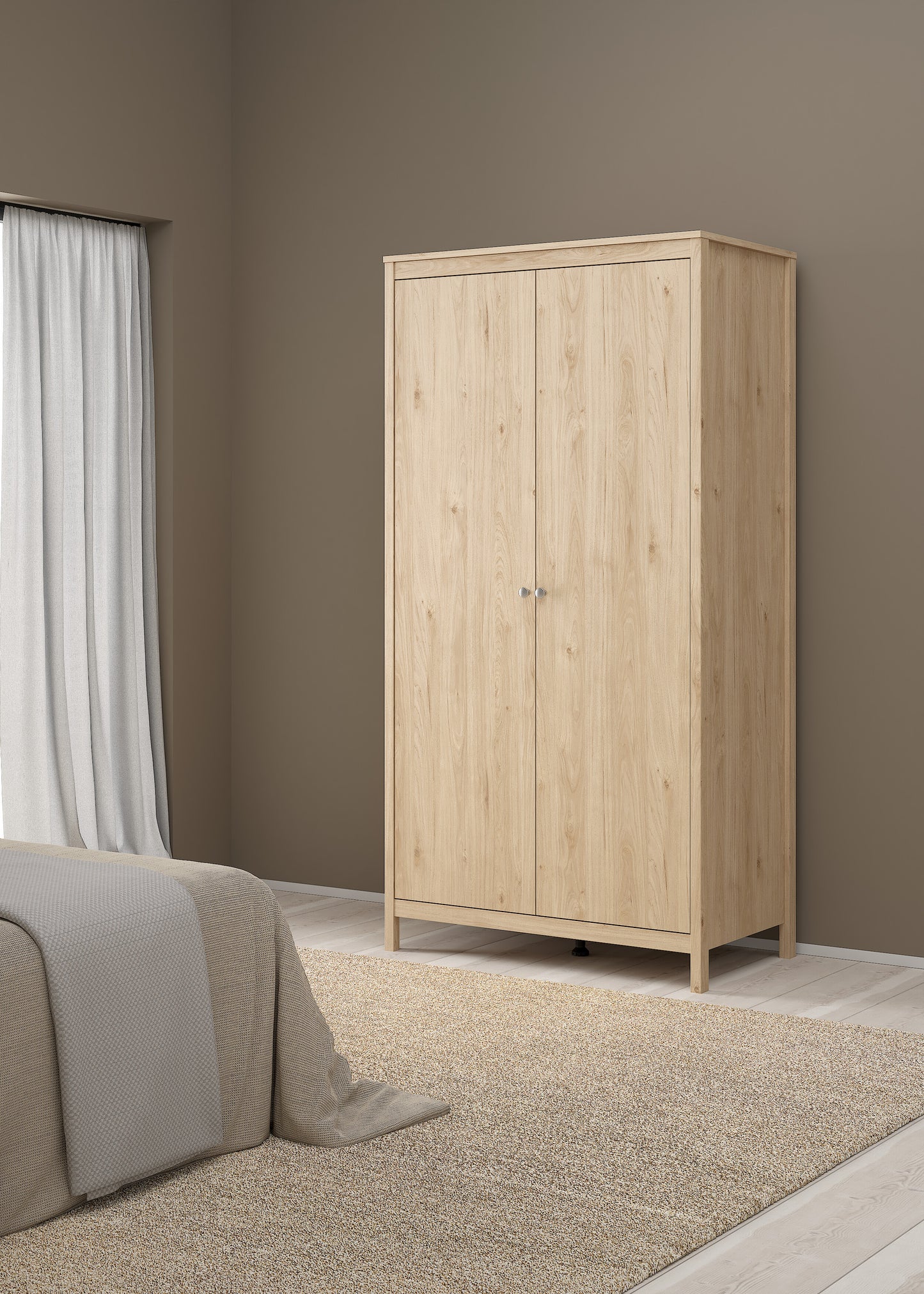 Madrid 2 Door Wardrobe - Jackson Hickory