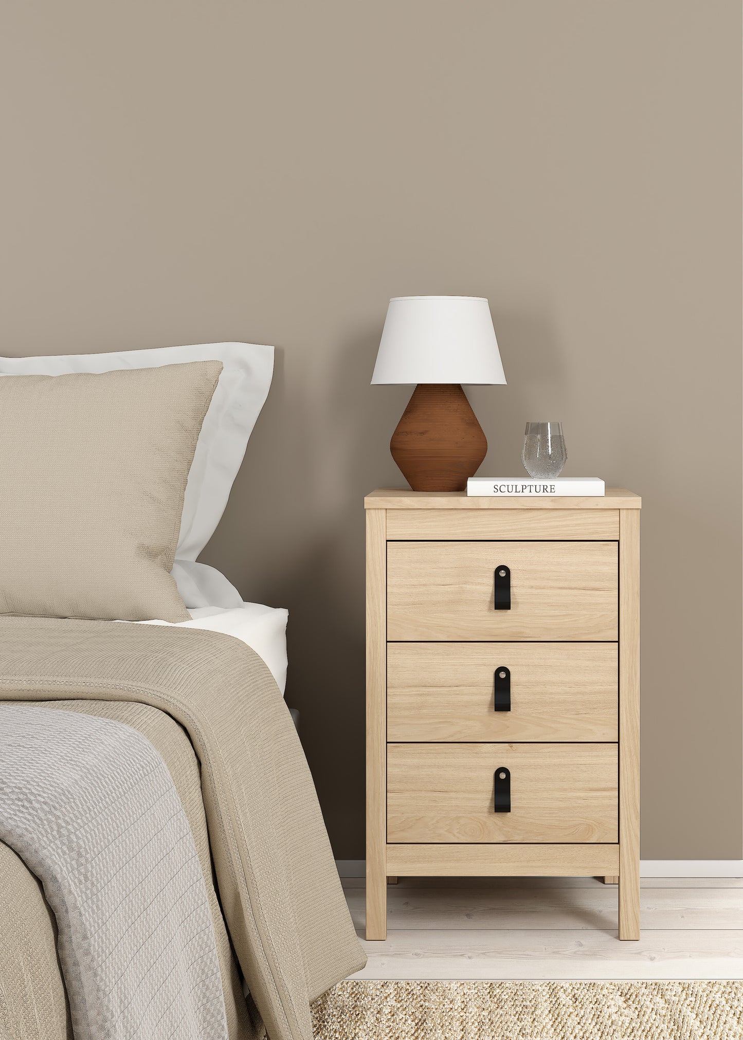 Madrid 3 Drawer Nightstand - Jackson Hickory