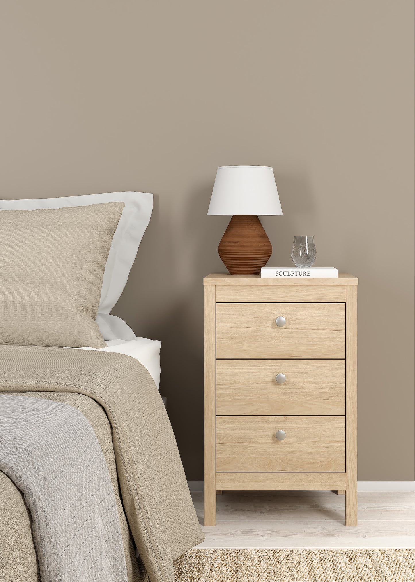Madrid 3 Drawer Nightstand - Jackson Hickory