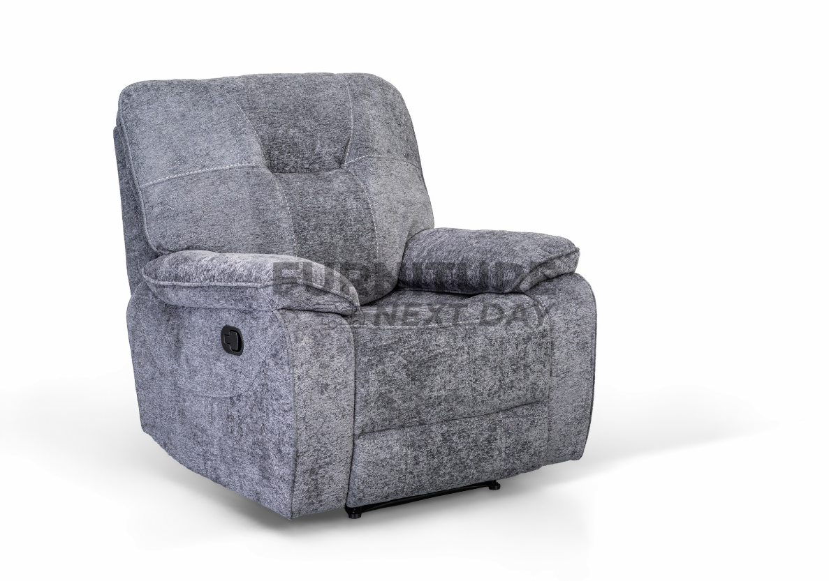 Castlegreen 1 Seater Fabric Recliner - Dark Grey