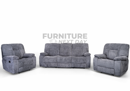 Castlegreen 3+1+1 Seater Fabric Recliner - Dark Grey
