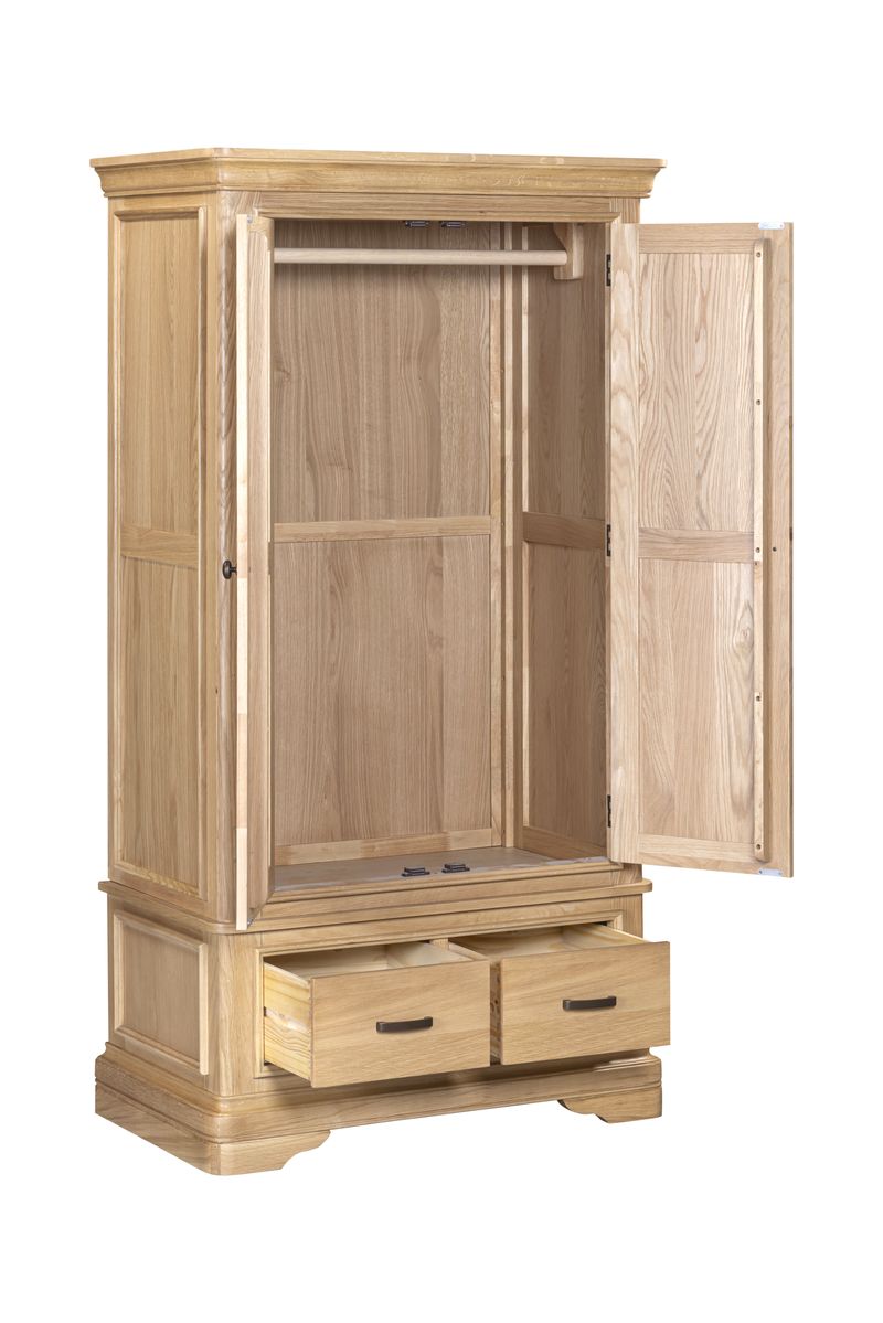 Oslo 2 Door 2 Drawer Wardrobe - Light Oak