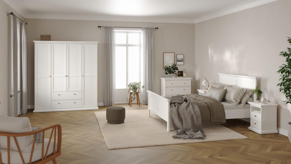 Paris 5 Piece Bedroom Set - Double Bed  - White