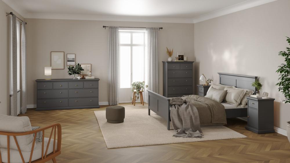 Paris 5 Piece Bedroom Set - Double Bed  - Grey