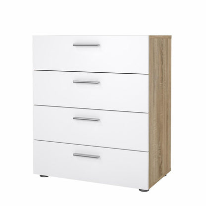 Pepe 4 Drawer Chest - Oak with White High Gloss
