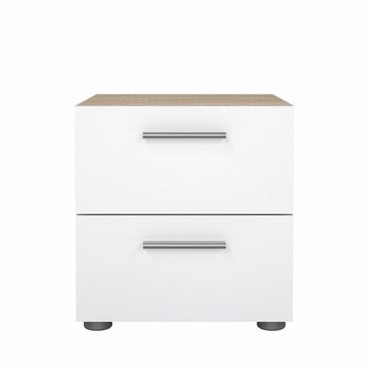 Pepe Nightstand - Oak with White High Gloss
