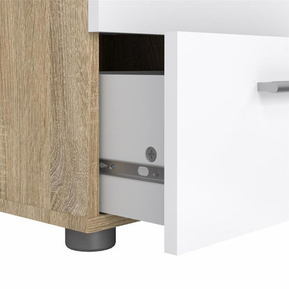 Pepe Nightstand - Oak with White High Gloss