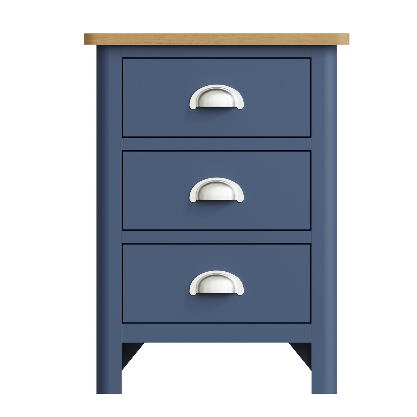 Rhea Blue 3 Drawer Bedside Cabinet