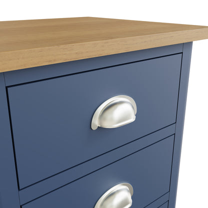 Rhea Blue 3 Drawer Bedside Cabinet