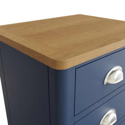 Rhea Blue 3 Drawer Bedside Cabinet