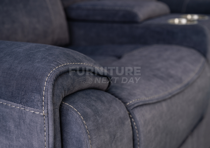 Springhill 2 Seater with Console Fabric Electric Recliner- Grey