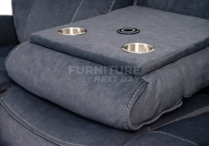 Springhill 3 Seater Fabric Electric Recliner- Grey