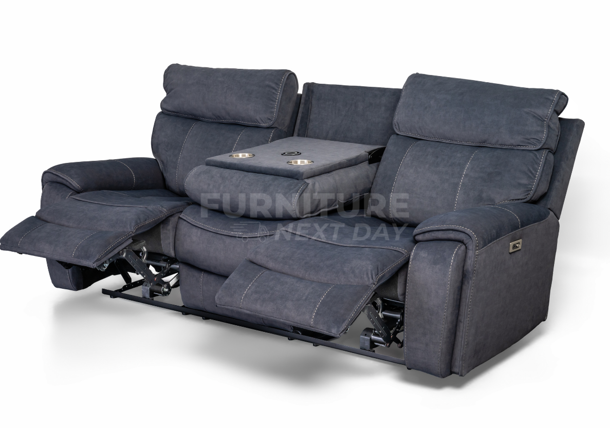Springhill 3 Seater Fabric Electric Recliner- Grey