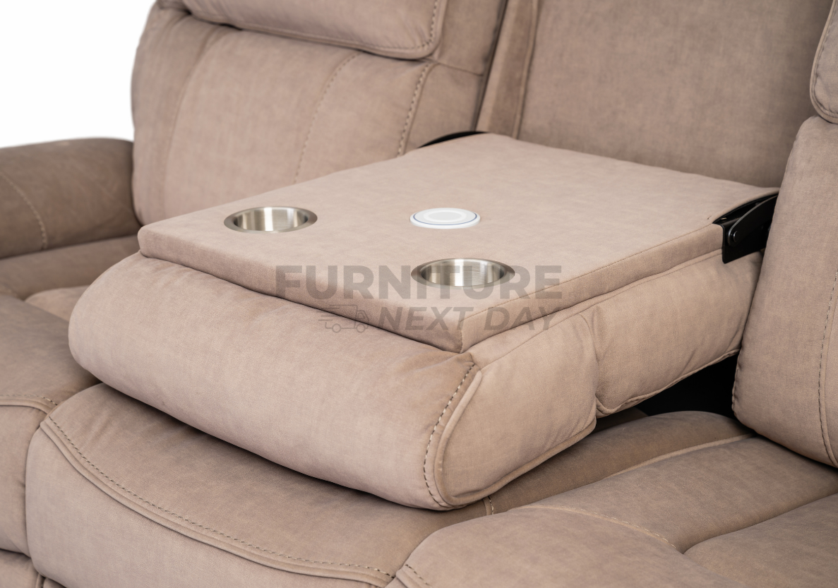 Springhill 3 Seater Fabric Electric Recliner- Beige