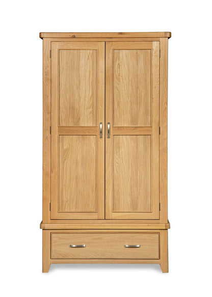 Sligo 2 Door 1 Drawer Wardrobe - Light Oak