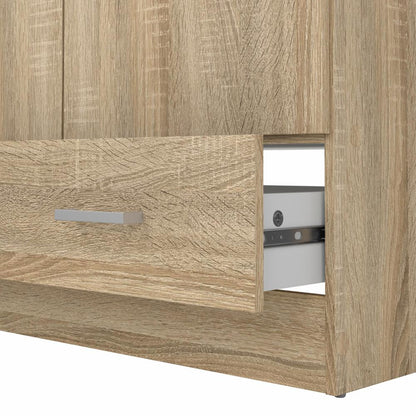 Space Wardrobe with 2 doors + 1 Drawer-Oak