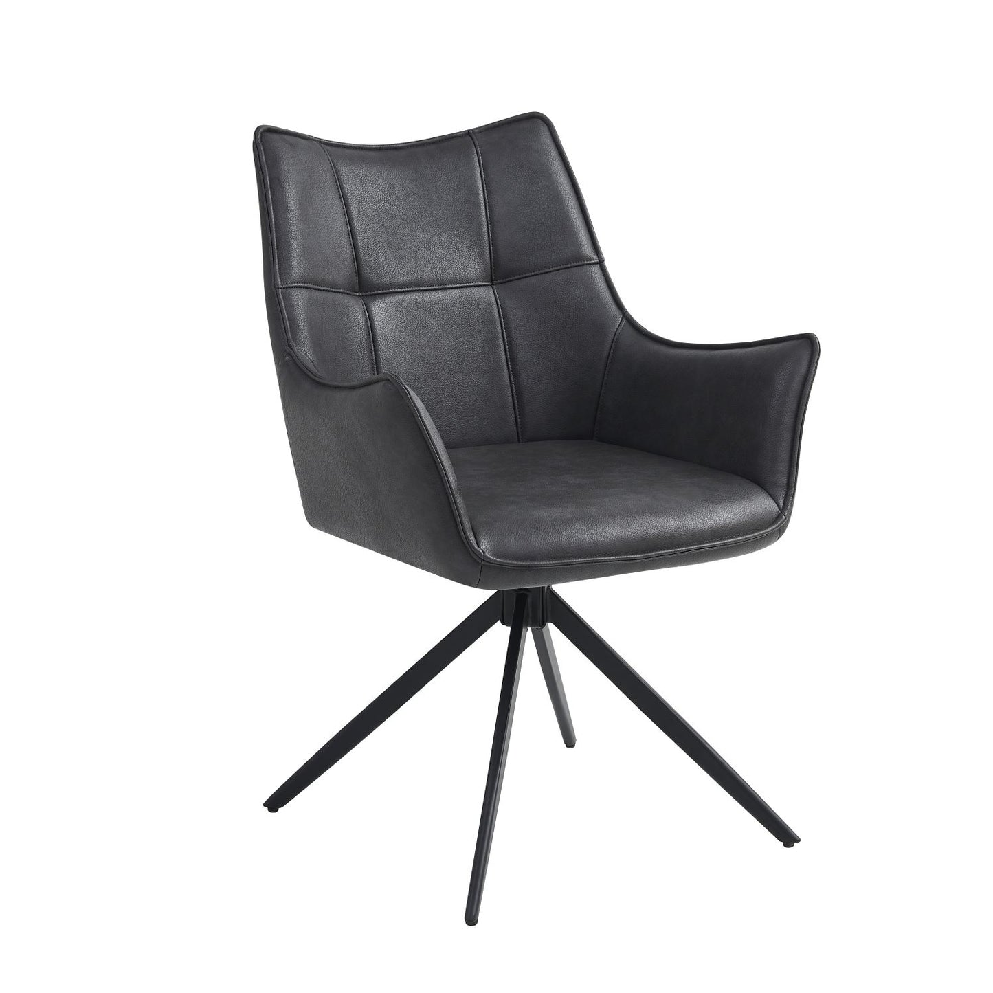 Vnvita Dining Chair Set of 2, Charcoal with Black Leg