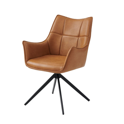 Vnvita Dining Chair Set of 2, Tan with Black Leg