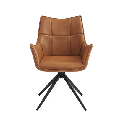 Vnvita Dining Chair Set of 2, Tan with Black Leg