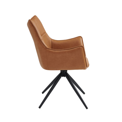 Vnvita Dining Chair Set of 2, Tan with Black Leg