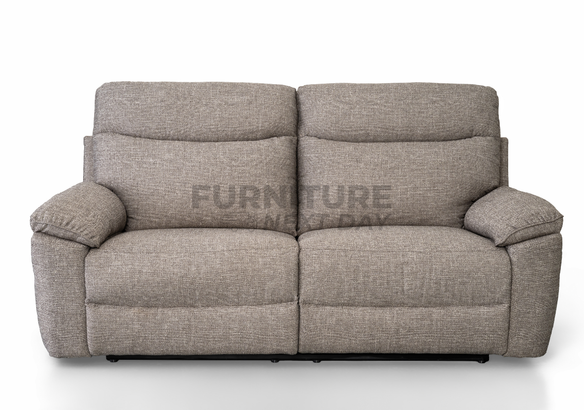 Violethill 3 Seater Fabric Manual Recliner- Dark Brown