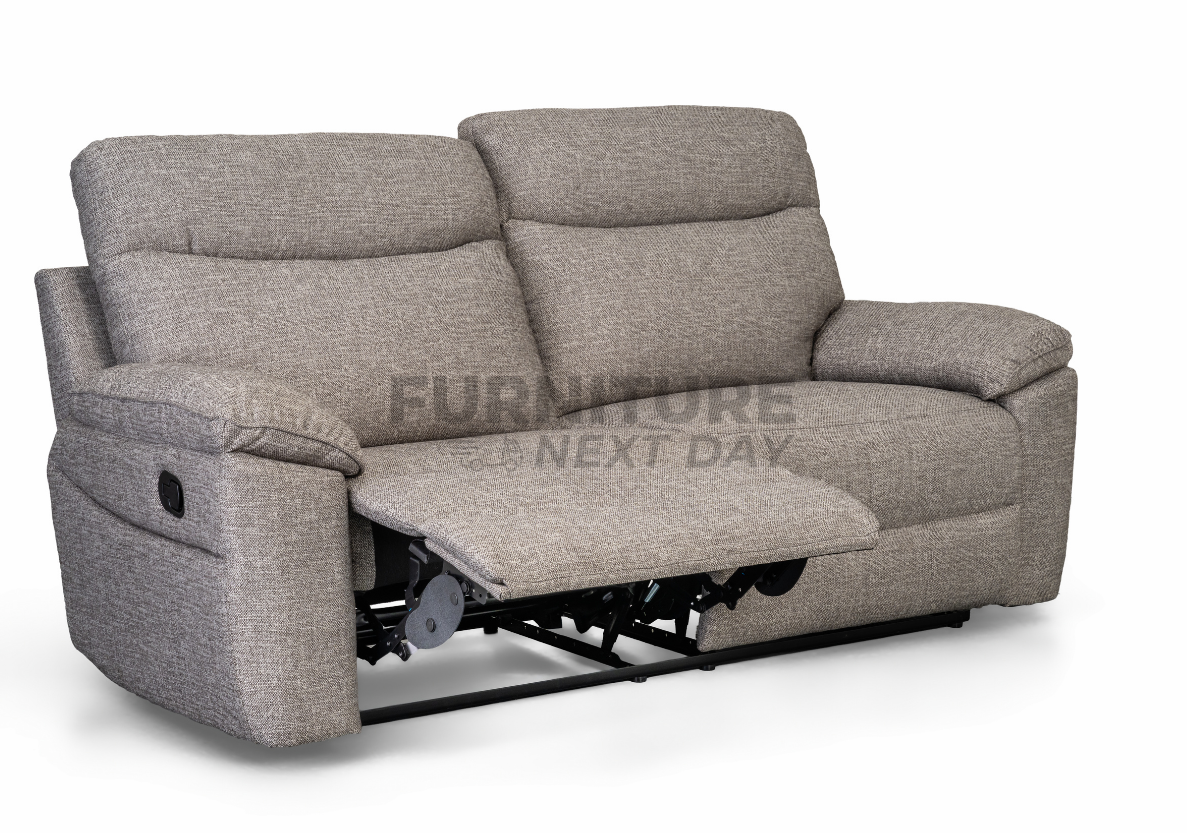 Violethill 3 Seater Fabric Manual Recliner- Dark Brown