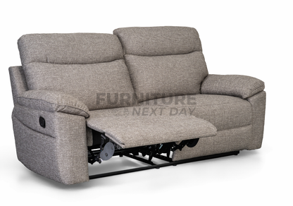 Violethill 3 Seater Fabric Manual Recliner- Dark Brown