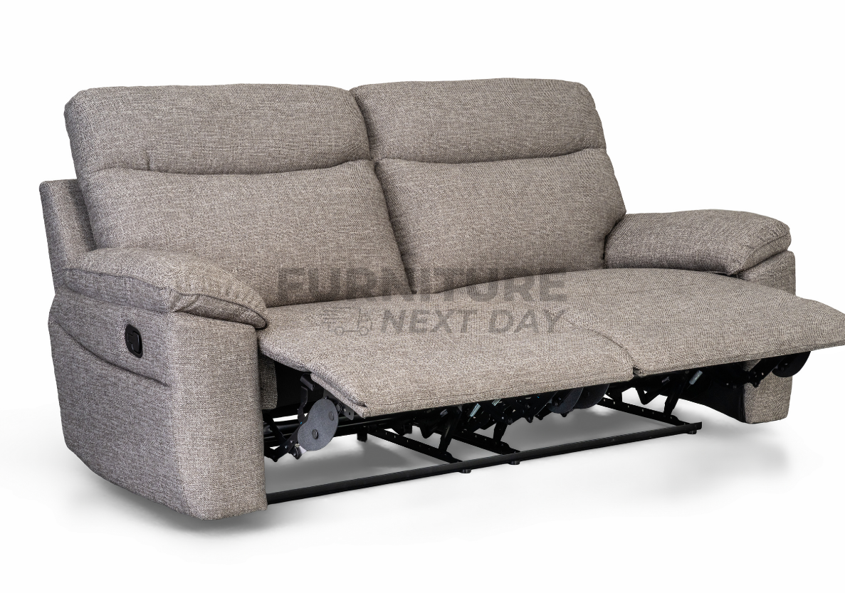 Violethill 3 Seater Fabric Manual Recliner- Dark Brown