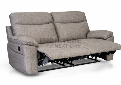 Violethill 3 Seater Fabric Manual Recliner- Dark Brown