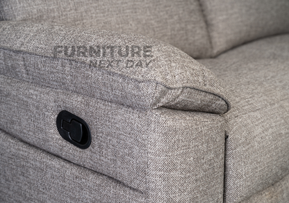 Violethill 3 Seater Fabric Manual Recliner- Dark Brown