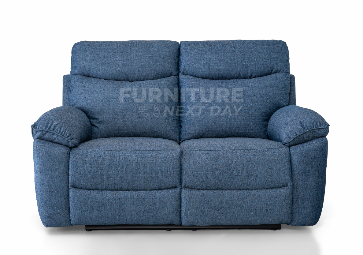 Violethill 2 Seater Fabric Manual Recliner- Dark Blue