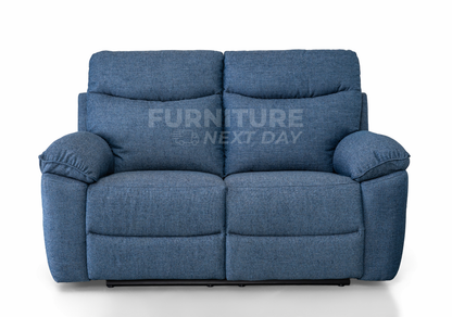 Violethill 2 Seater Fabric Manual Recliner- Dark Blue