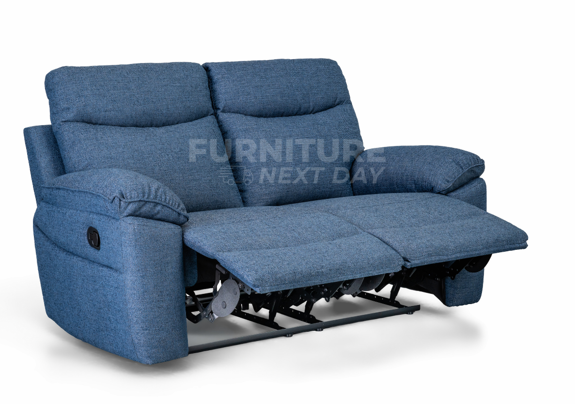 Violethill 2 Seater Fabric Manual Recliner- Dark Blue