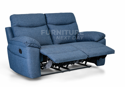 Violethill 2 Seater Fabric Manual Recliner- Dark Blue