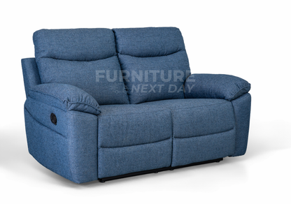 Violethill 2 Seater Fabric Manual Recliner- Dark Blue