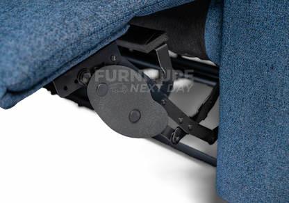 Violethill 3 Seater Fabric Manual Recliner- Dark Blue