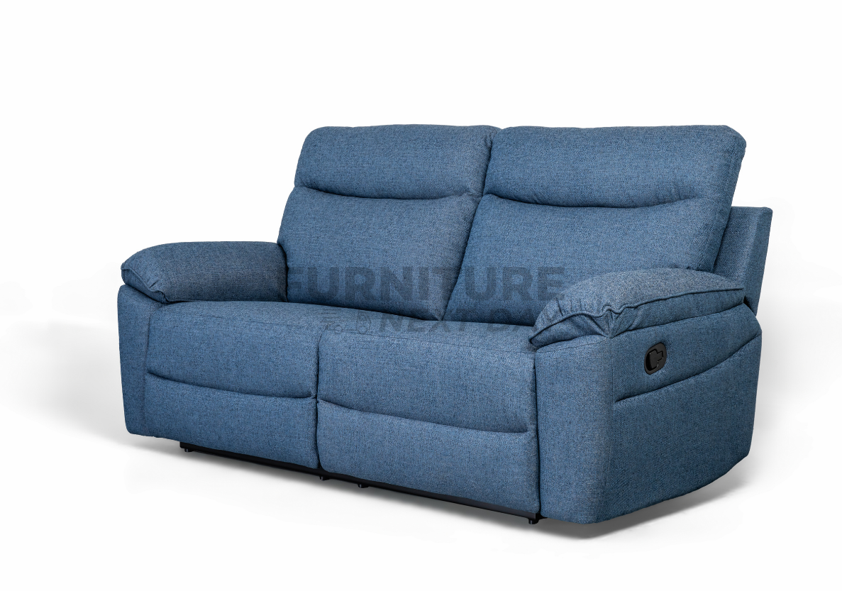 Violethill 3 Seater Fabric Manual Recliner- Dark Blue