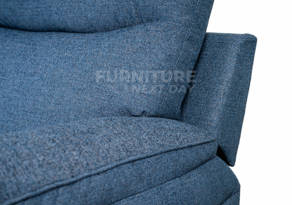 Violethill 3 Seater Fabric Manual Recliner- Dark Blue