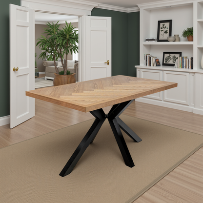 Zinfandel 1.4m Herringbone Dining Table - Medium Ash Veener
