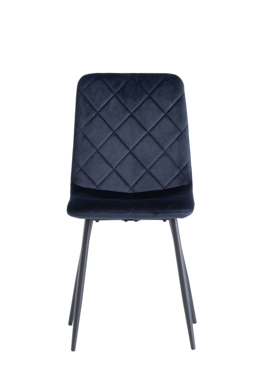 Bruno Dining Chair Set of 2, Deep Blue with Black Leg