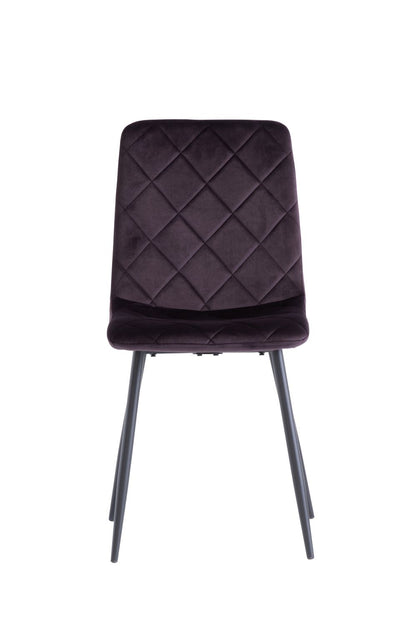 Bruno Dining Chair Set of 2, Aubergine with Black Leg