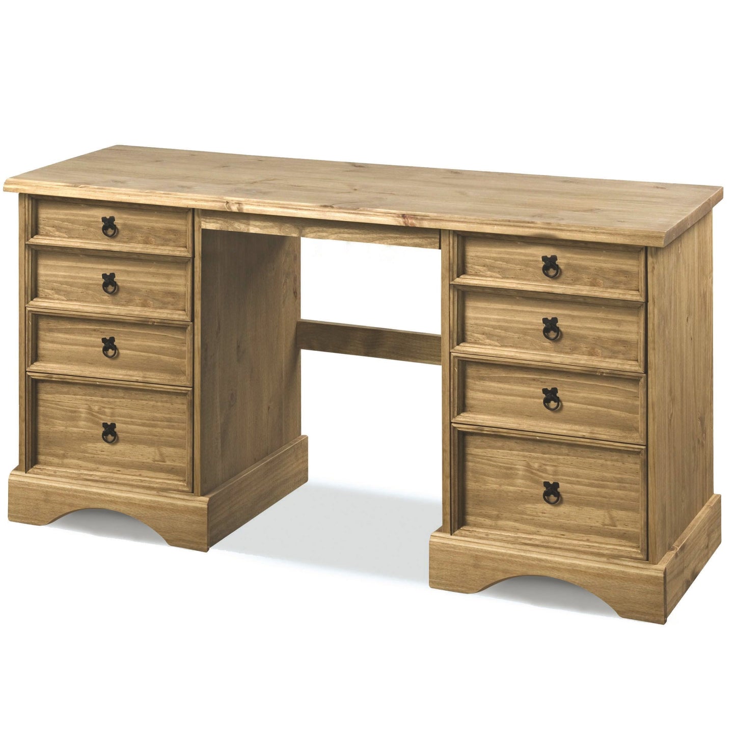 Corona 8 Drawer Dressing Table - Waxed Pine