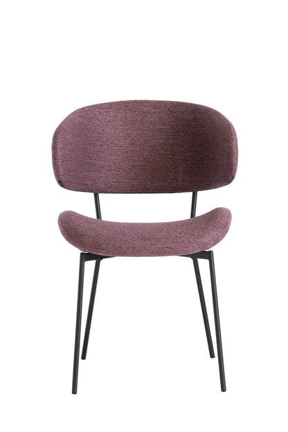 Weninger Dining Chair Set of 2, Dusty Rose with Black Leg